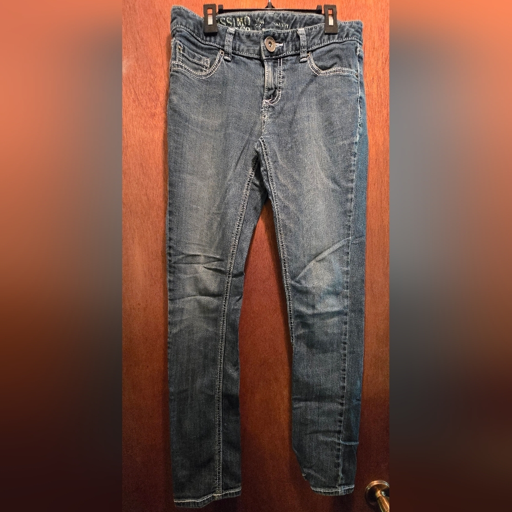 Mossimo Supply Co. Junior Skinny Jeans Dark Blue Sz7 - Picture 2 of 8